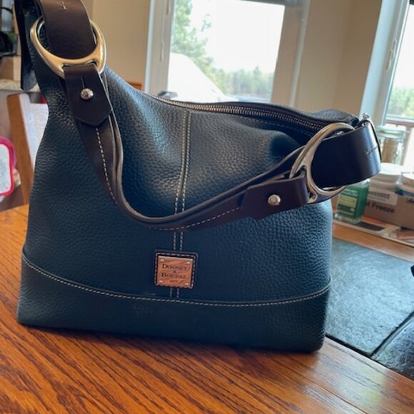 Dooney & Bourke Handbags - Dooney & Bourke Teal Pebble Grain Sac Shoulder Bag.